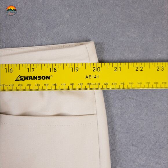 CJ Banks Ankle Pants Beige Flat Front Straight Leg Pockets Women's Size 14W - Picture 6 of 12